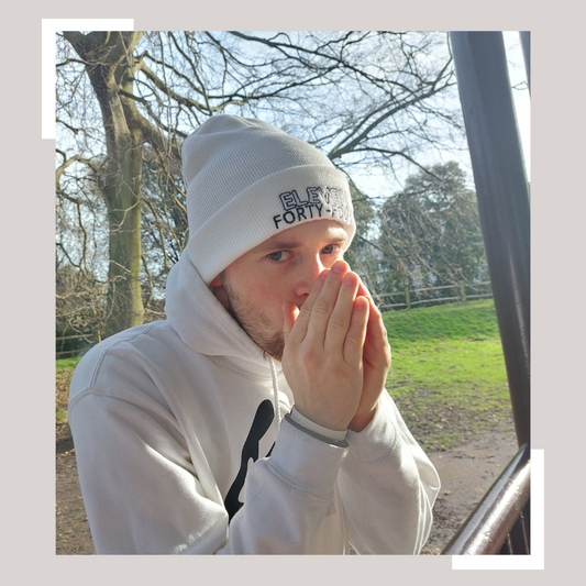 1144 'Basic' White Beanie