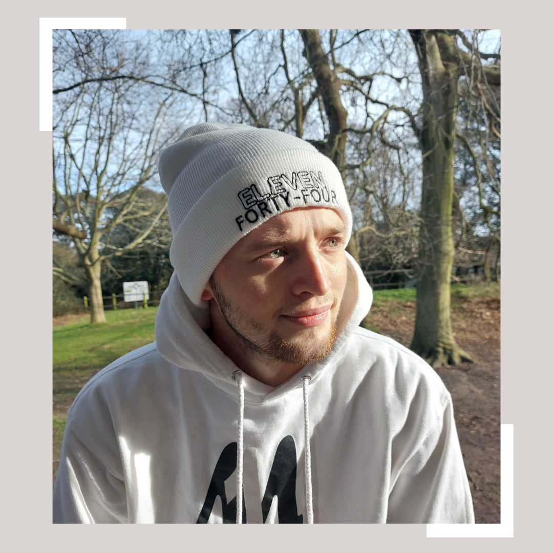 1144 'Basic' White Beanie